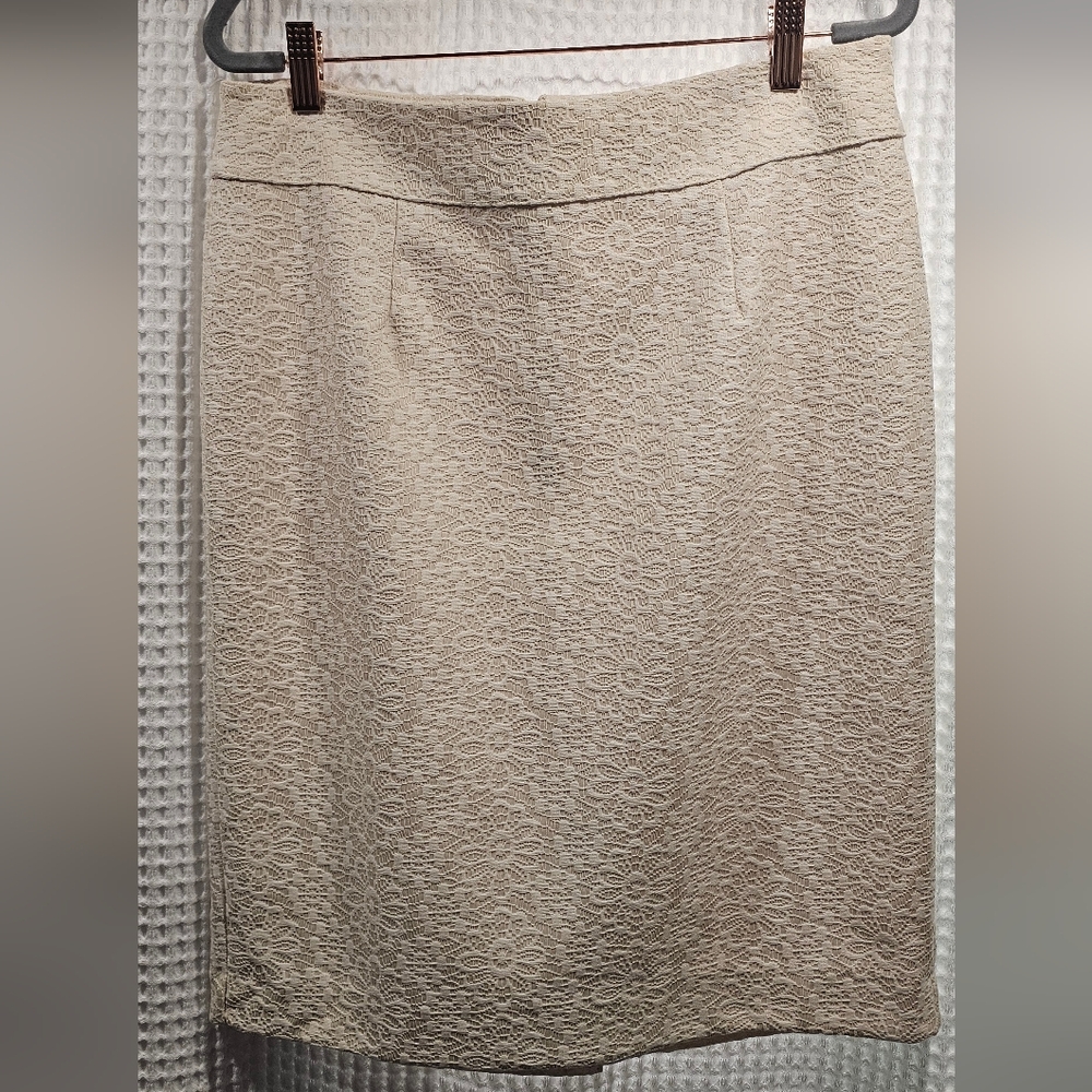 Banana Republic Beige Lace Pencil Skirt